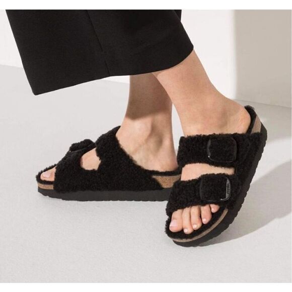 New Birkenstock Shearling Arizona Big Buckle Size 37 never worn before - Picture 1 of 8